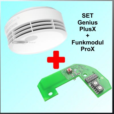 SET - Hekatron Rauchwarnmelder Genius Plus X Edition mit Funkmodul Pro X